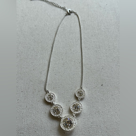 JCPenney Silver Textured Circle Necklace - Picture 1 of 3